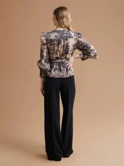 naisten pusero, ELMIRA BLOUSE Beige Kuosi>Andiata Online