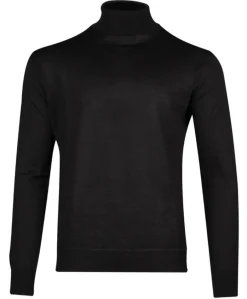 Black Blue Miesten Neulepusero, BASIC TURTLENECK>Black and Blue Hot