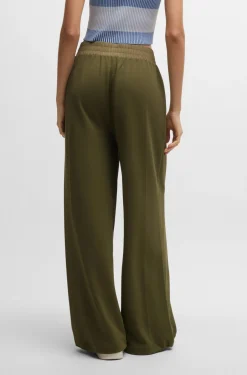 naisten housut, ECARA JERSEY PANT Armeijanvihreä>BOSS Orange New