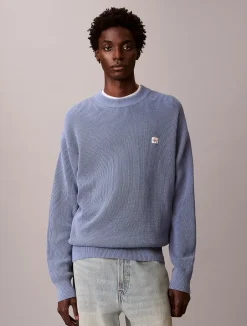 miesten neulepusero LS EZ Cotton Waffle Crwnk Swtr 9,>Calvin Klein Jeans Discount