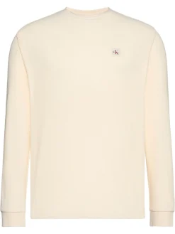 miesten pitkähihainen paita LS Waffle Badge Crenwnk Tee,>Calvin Klein Jeans Hot