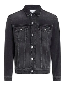 miesten farkkutakki, SLIM DENIM JACKET BLACK><noscript><img width=
