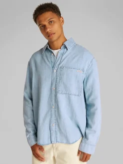 miesten farkkupaita, REGULAR LINEAR DENIM SHIRT Indigo>Calvin Klein Jeans Sale