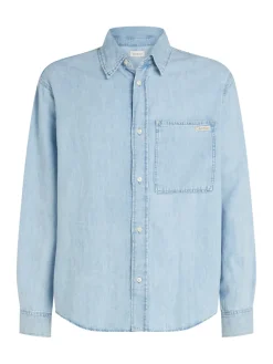 miesten farkkupaita, REGULAR LINEAR DENIM SHIRT Indigo><noscript><img width=