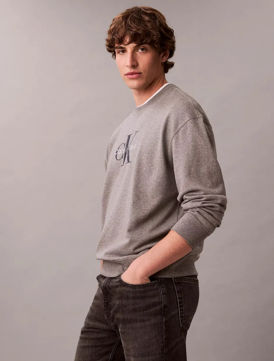 miesten collegepaita LS EU 350Terry Monologo CN Swtsh,>Calvin Klein Jeans Clearance