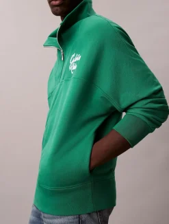 miesten collegepaita PREMIUM FLEECE LOGO FUNNEL NECK SWEATER,>Calvin Klein Jeans Clearance