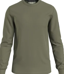 Miesten Paita, MONOLOGO BADGE WAFFLE LS TEE Armeijanvihreä>Calvin Klein Jeans New
