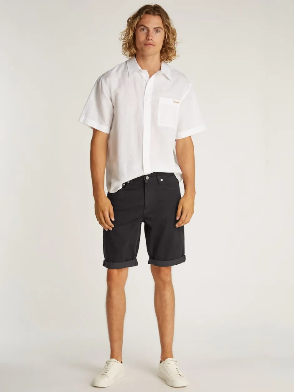 miesten shortsit, SLIM SHORT 1A4 BLACK>Calvin Klein Jeans Sale