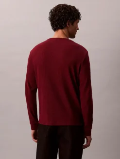 miesten paita, LS WAFFLE BADGE CREWNK TEE>Calvin Klein Jeans Sale