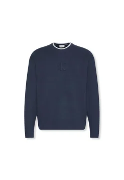 miesten neule, LS EMBOSSED LOGO CREWNK SWEATER>Calvin Klein Jeans Sale