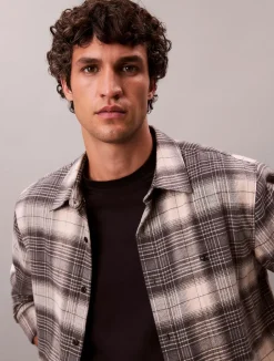 miesten kauluspaidat LS BRUSHED PLAID EASY SHIRT,><noscript><img width=