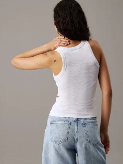 naisten toppi, WOVEN LABEL RIB TANK TOP>Calvin Klein Jeans Outlet