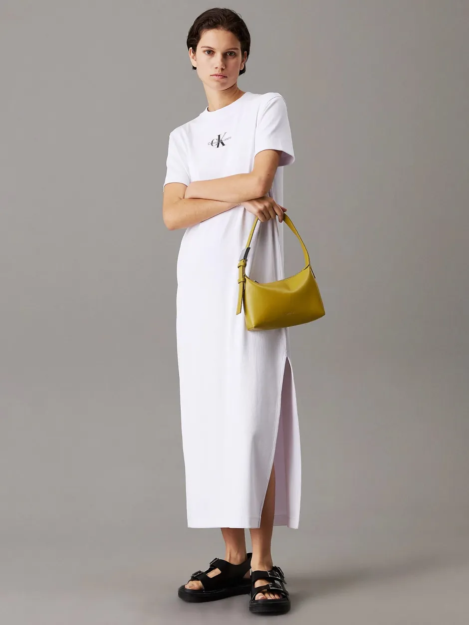 naisten mekko, K-MONOLOGO LONG RIB TEE DRESS>Calvin Klein Jeans Discount