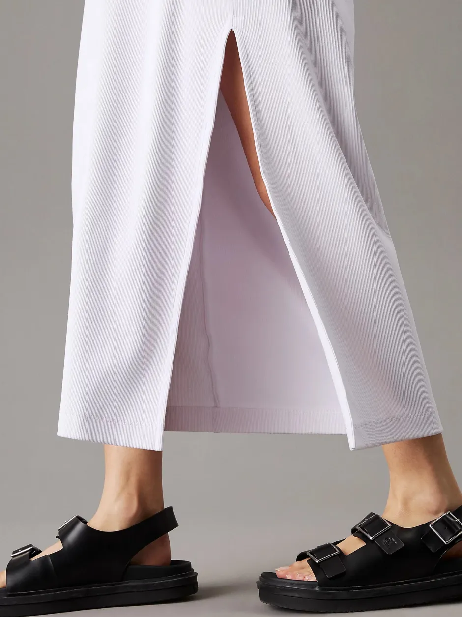 naisten mekko, K-MONOLOGO LONG RIB TEE DRESS>Calvin Klein Jeans Discount