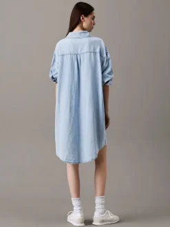 naisten mekko, RELAXED DENIM SHIRT DRESS>Calvin Klein Jeans Clearance