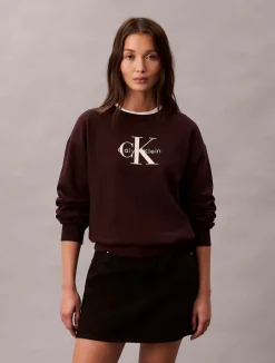 naisten collegepaita LS MONOLOGO FRENCH TERRY,>Calvin Klein Jeans Sale