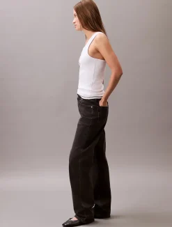 naisten tank top, SL COTTON RIB SOLID TANK>Calvin Klein Jeans Hot