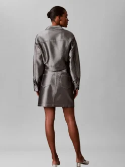 naisten hame A LINE SKIRT DENIM SHINE,><noscript><img width=