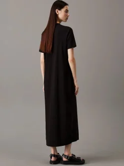 naisten mekko, K-MONOLOGO LONG RIB TEE DRESS>Calvin Klein Jeans Discount