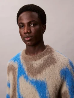 miesten neulepusero LS PATTERN BRUSHED ALPACA CREWNE,><noscript><img width=