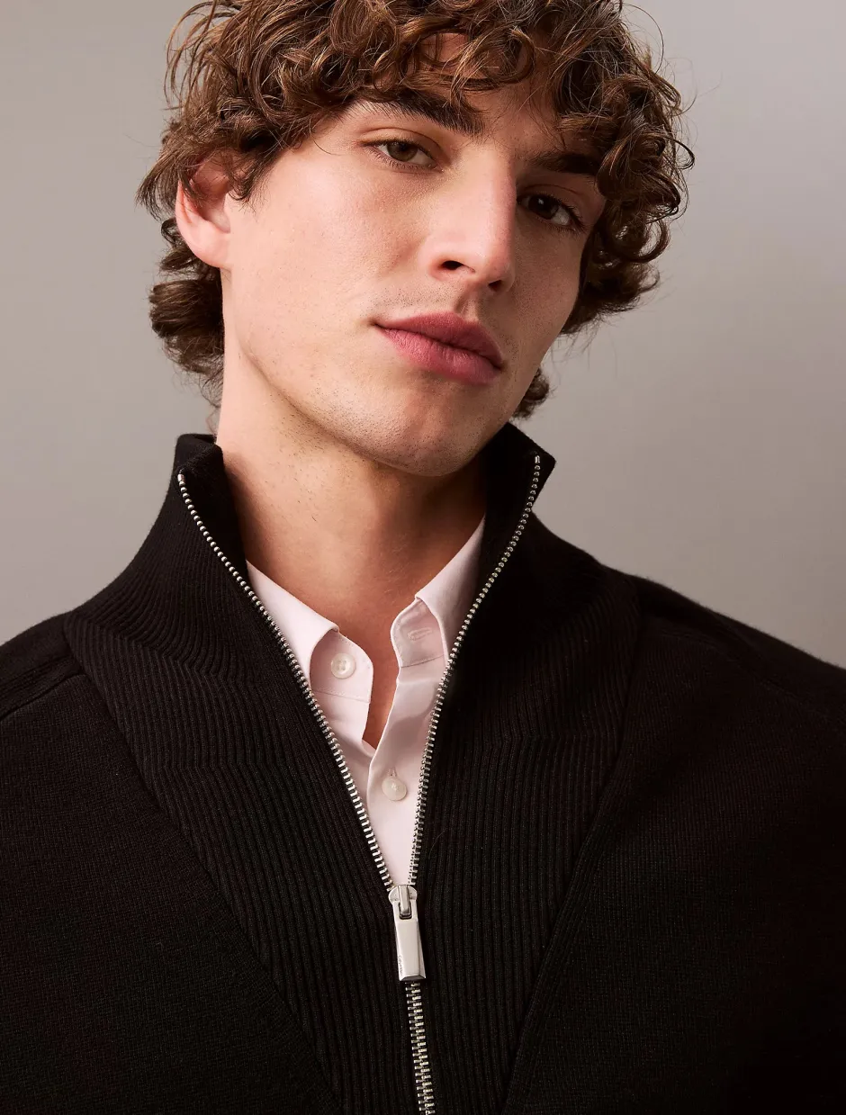 miesten neulepusero LS CK TECH KNIT QZ SWEATER 14GG,>Calvin Klein Menswear Discount