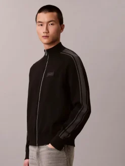Calvin Klein miesten neuletakki LS Tech Knit Track Jacket FZ SWT,><noscript><img width=