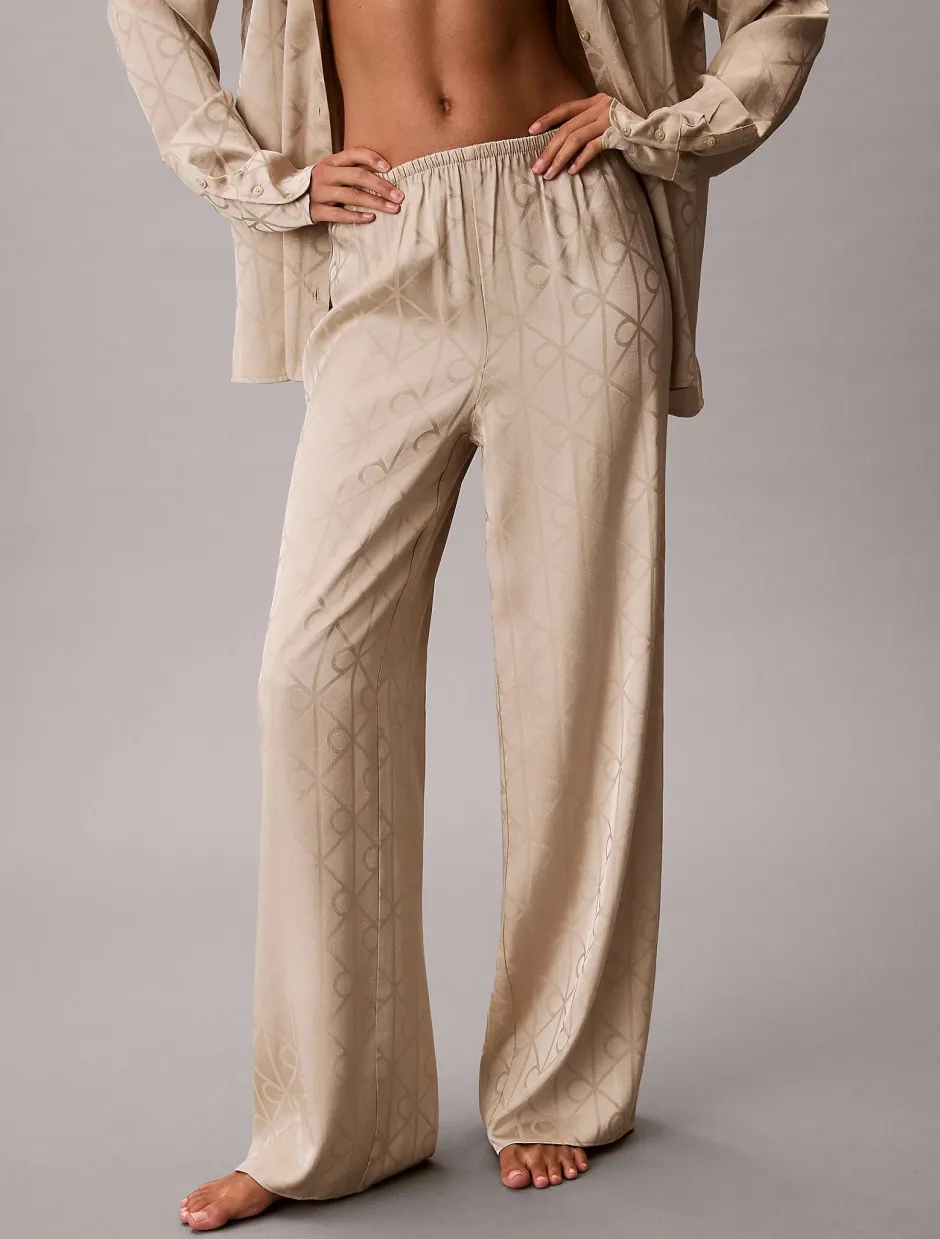 naisten pyjamasetti K-SATIN AOP SET,>Calvin Klein New