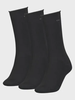 Naisten Sukat, CK WOMEN SOCK 3PK ROLL TOP>Calvin Klein