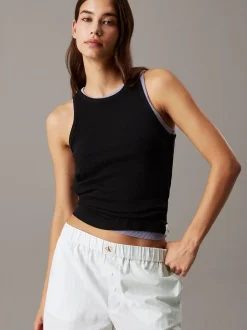 naisten tank top, SLIM RIB TANK>Calvin Klein Hot