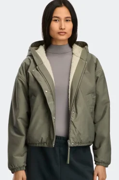 naisten fleecetakki ALBERNI REVERSIBLE FLEECE BOMBER, vihreä><noscript><img width=