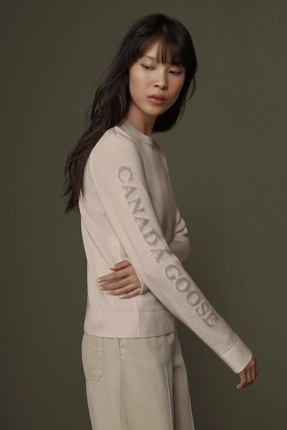 Naisten Merinovillainen Neule, SATURNA CREWNECK>Canada Goose Outlet