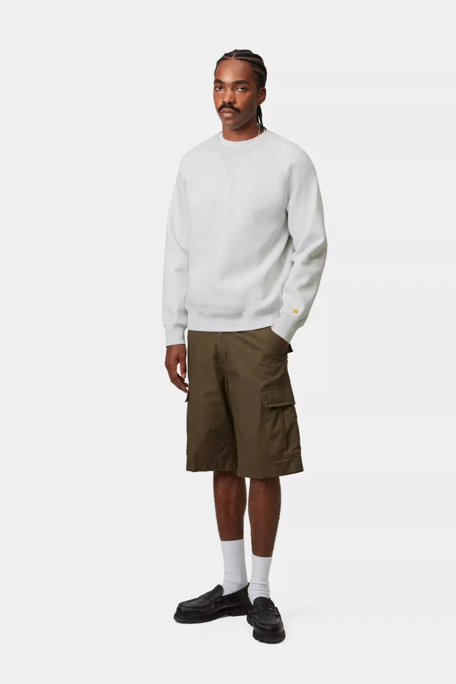 miesten collegepaita Chase Sweatshirt, vaaleanharmaa>Carhartt Hot