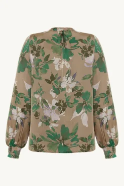 naisten pusero, RAQUEL BLOUSE Ruskea Kuosi>Claire Discount