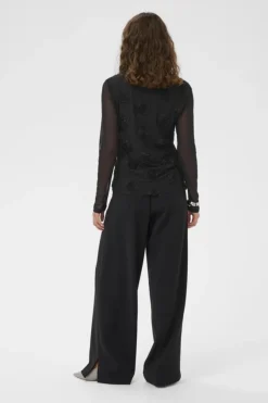 Mascha Mesh O-Neck Blouse, musta>Culture Best