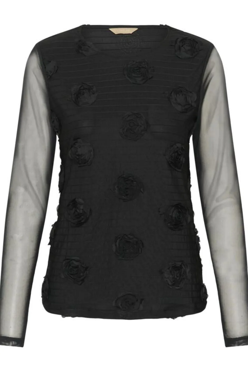 Mascha Mesh O-Neck Blouse, musta>Culture Best