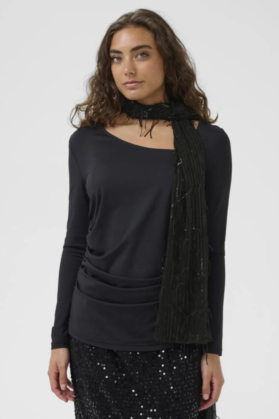 naisten huivi CUBLING SCARF, musta>Culture