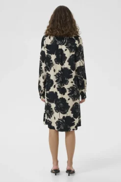 naisten mekko, CURACHEL ELITHA SHORT DRESS Black/Offwhite Flowe>Culture Sale