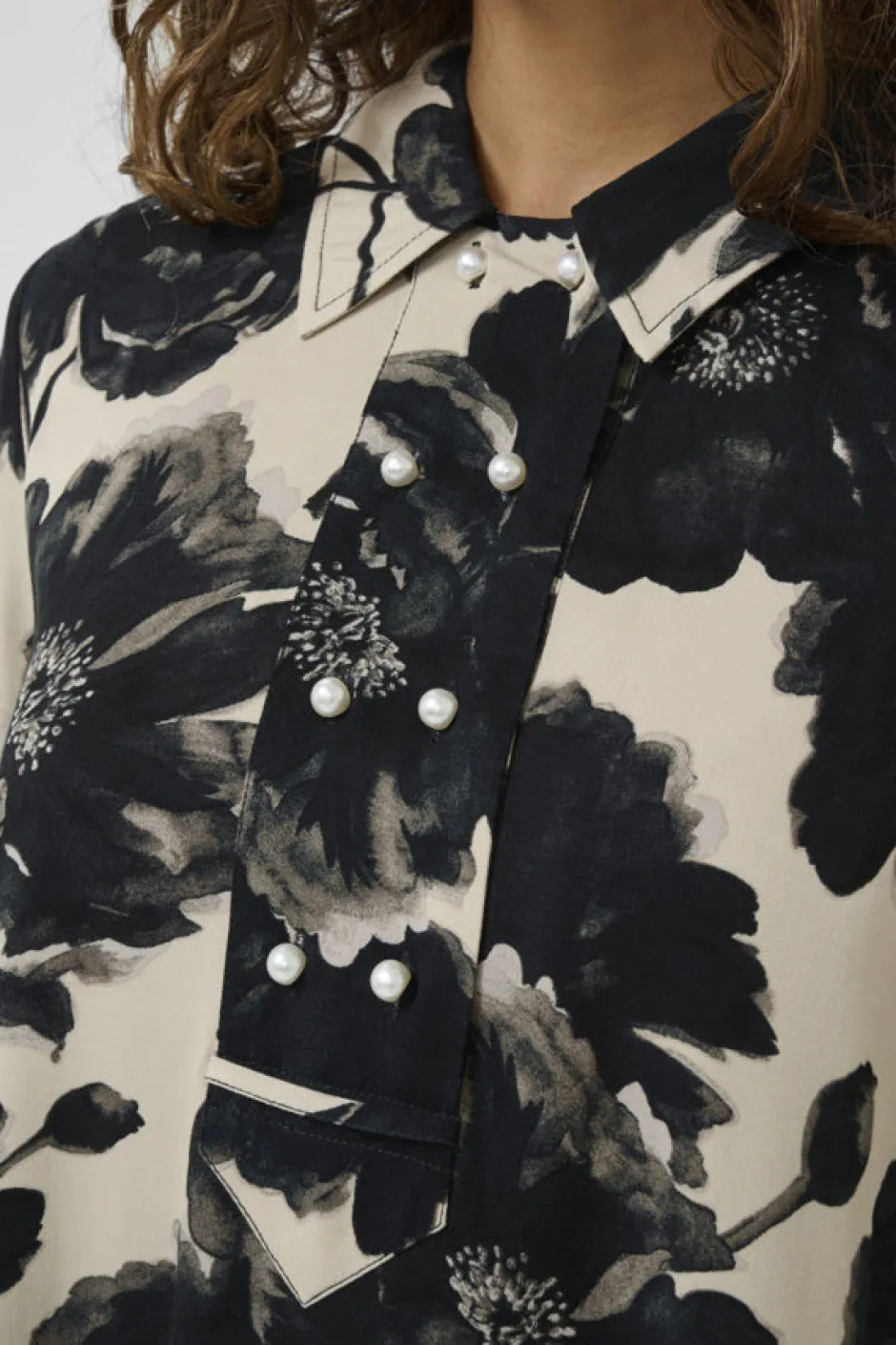 naisten mekko, CURACHEL ELITHA SHORT DRESS Black/Offwhite Flowe>Culture Sale