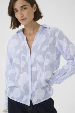 naisten paitapusero Cuzanday Shirt, sinivalkoinen raita>Culture Best