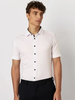 miesten kauluspaita, 83532-3-001 WHITE SS SHIRT>Desoto New