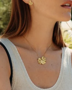 kaulakoru Gerana Necklace L, Gold pleated>Edblad Outlet