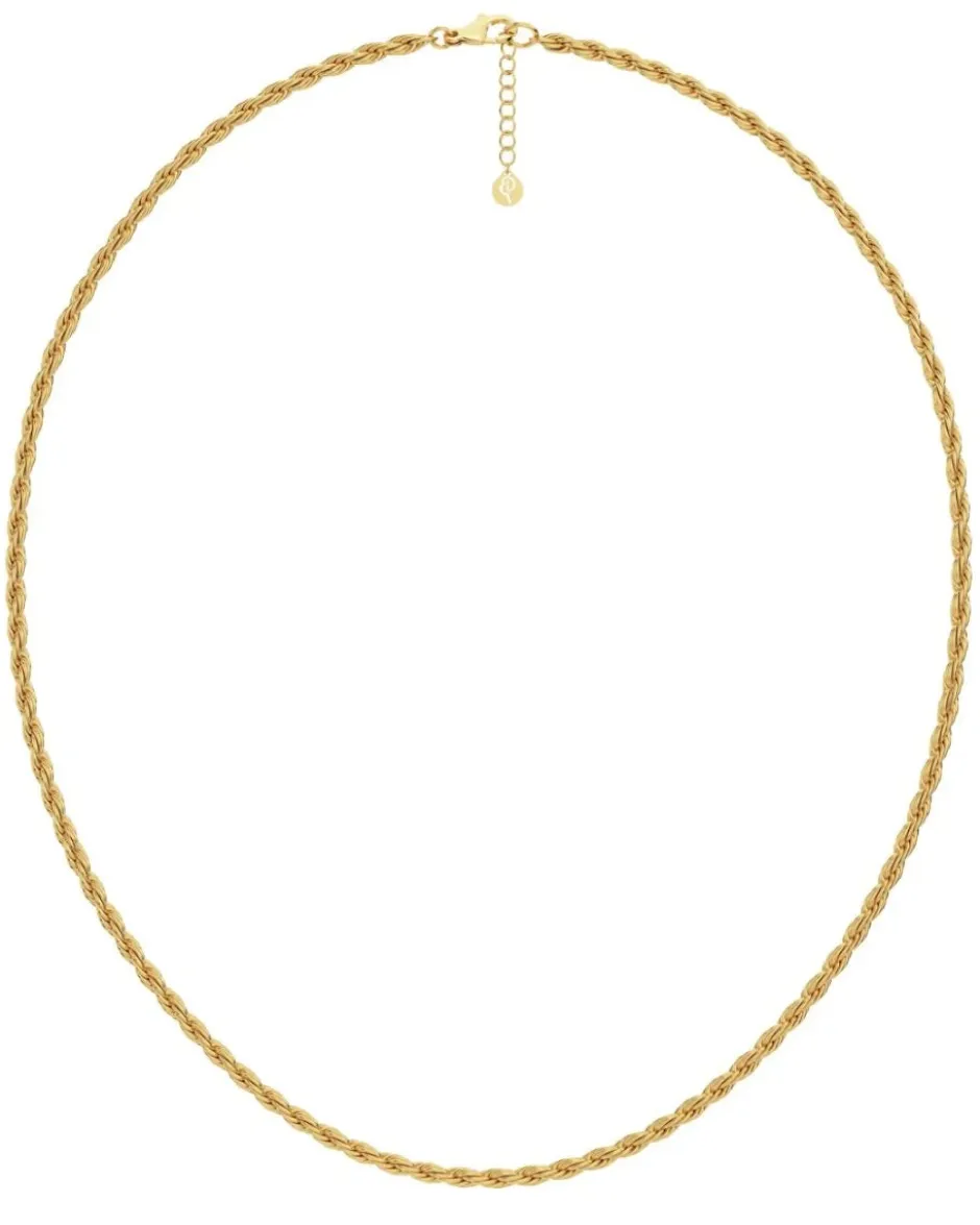 kaulakoru Rope Chain Necklace Gold, Gold pleated>Edblad New
