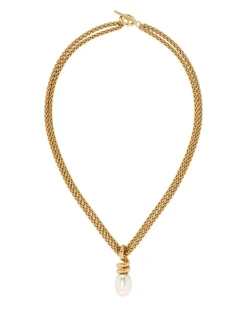 kaulakoru Swivel Necklace Pearl L, Gold pleated>Edblad Best
