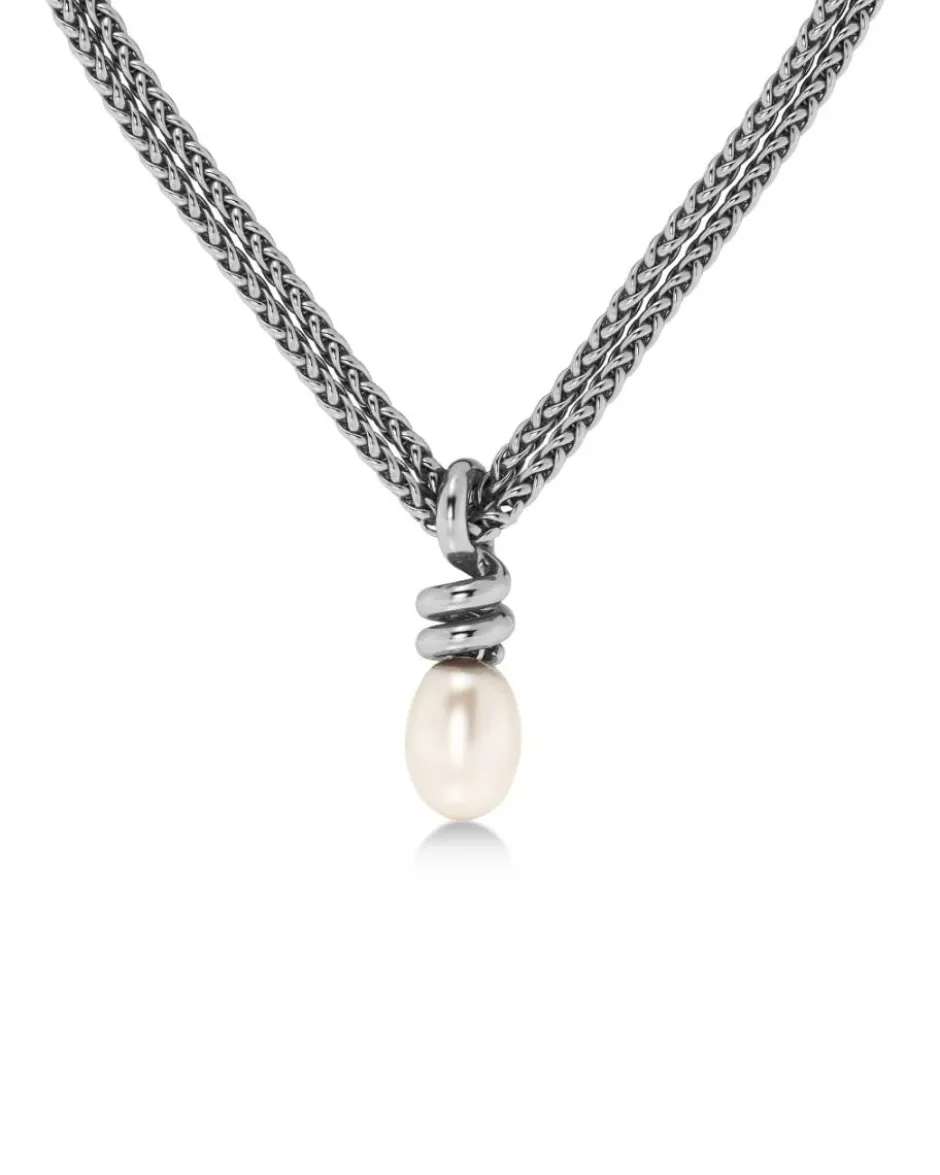 kaulakorut Swivel Necklace Pearl L Steel, Stainless steel>Edblad Online