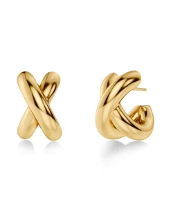 korvakorut Alexa Hoops L, Gold pleated>Edblad Clearance