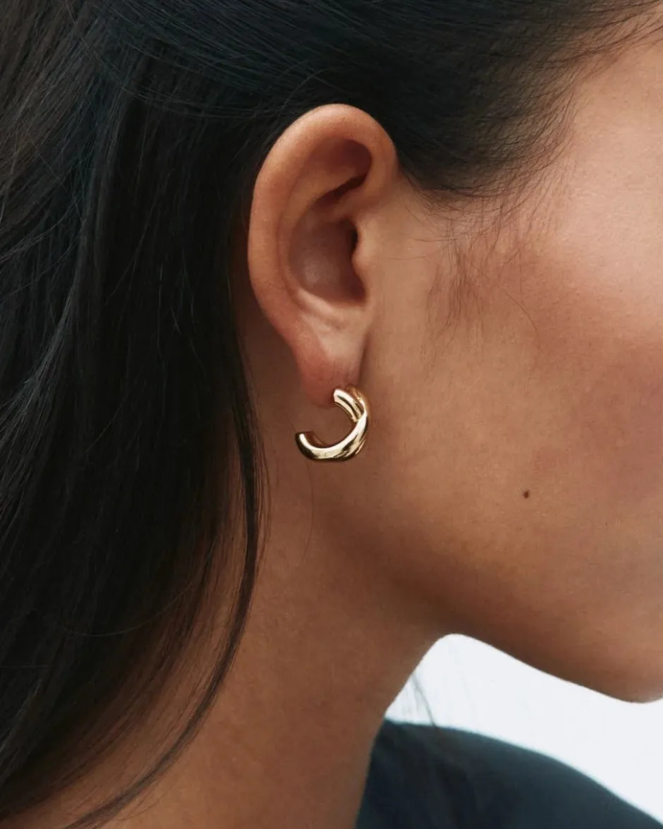 korvakorut Alexa Hoops L, Gold pleated>Edblad Clearance