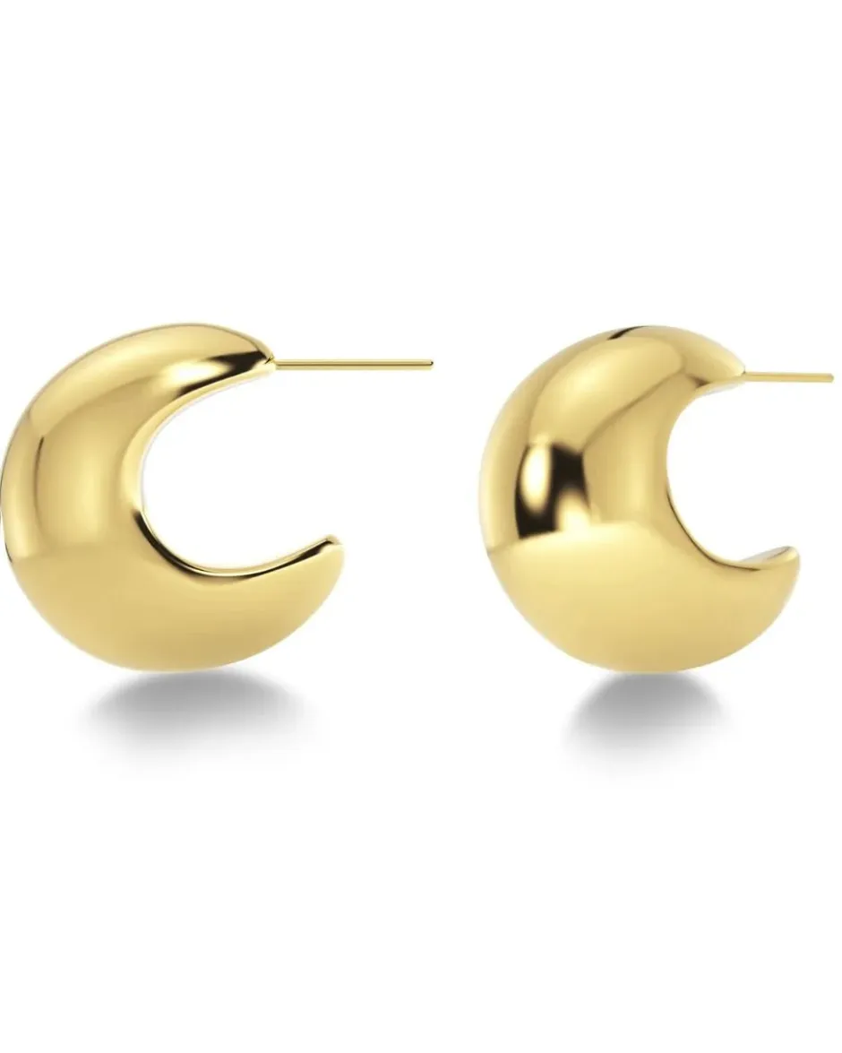 korvakorut Bold Creoles L Gold, Gold pleated>Edblad Discount