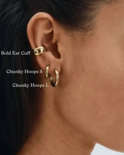 korvakorut, CHUNKY HOOPS S GOLD 14mm><noscript><img width=