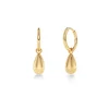 korvakorut Drop Mini Hoops, Gold pleated>Edblad Online
