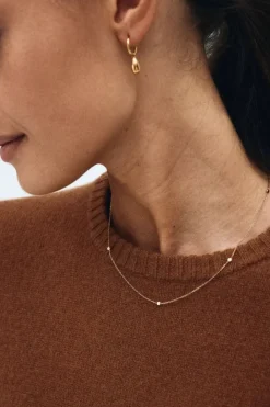 korvakorut Drop Mini Hoops, Gold pleated>Edblad Online